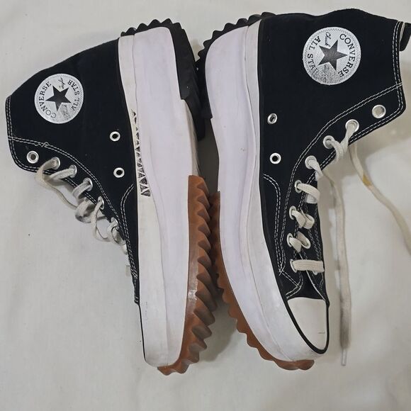 Converse Run Star Hike Hi Women's Size 12.5 Mens 11 Black White Gum Sneakers - Picture 3 of 10
